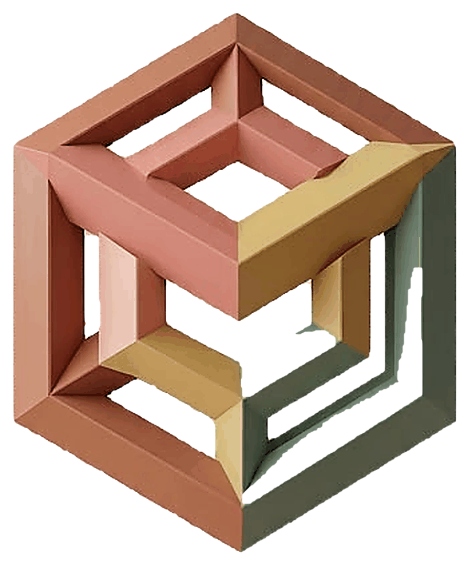 Pieza icónica de MOPEL STUDIO: hexágono imposible impreso en 3D